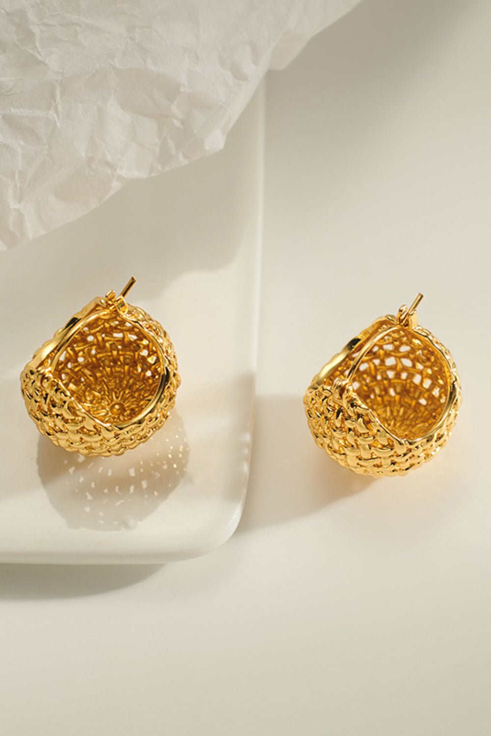 Braided Basket Metal Hoop Earrings - Bela Fils BoutiqueBela Fils Boutique